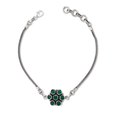 Green Onyx Bloom Charm Bracelet