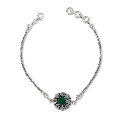 Green Onyx Zircon Charm Bracelet